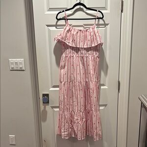 Pink and White Striped Sundress